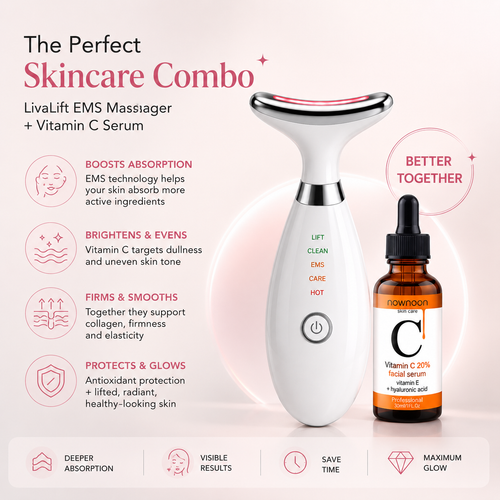 LivaLift™ EMS Neck & Face Massager + FREE Vitamin C Serum